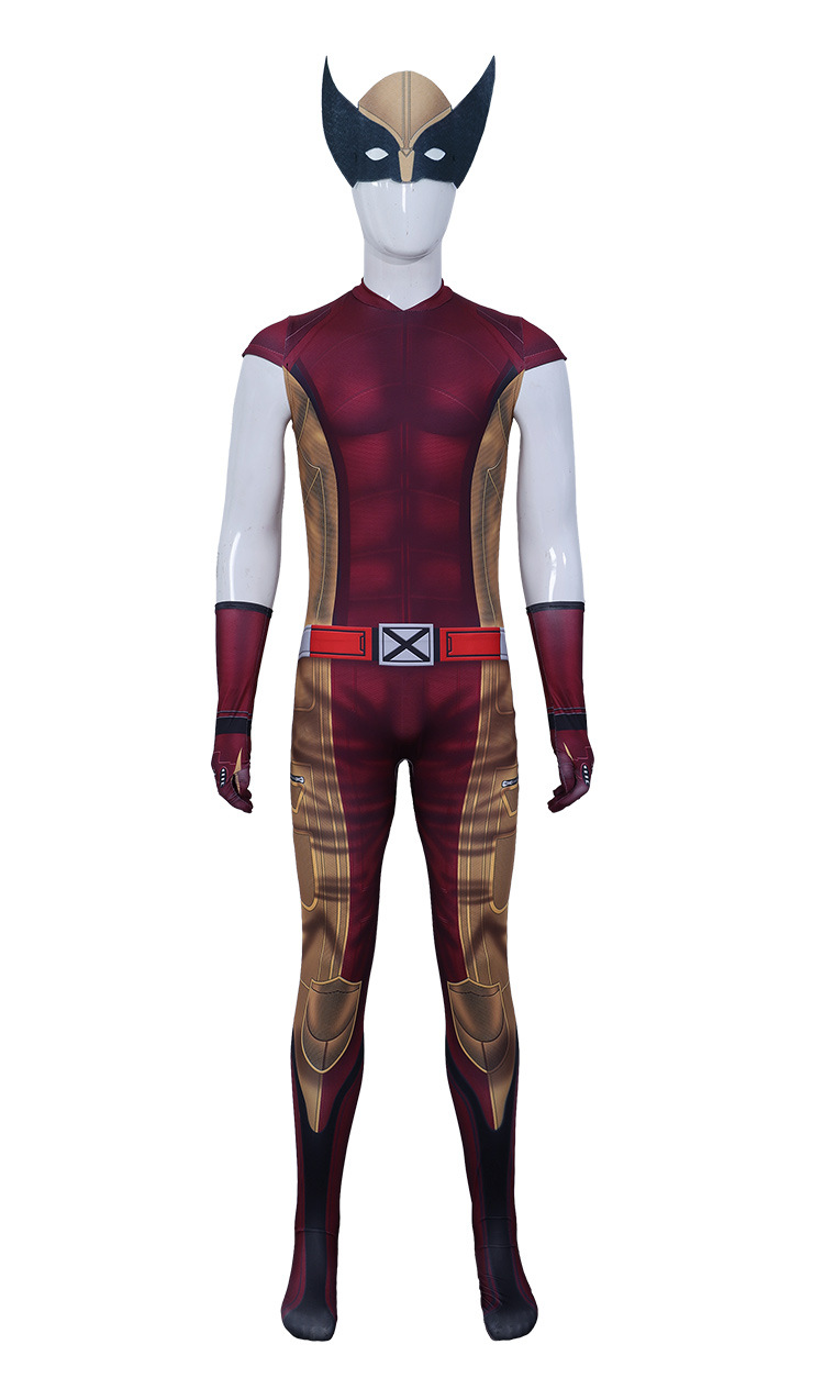 Wolverine Cosplay Costume Marvel Sleeveless Muscular Zentai Bodysuit Halloween Costume