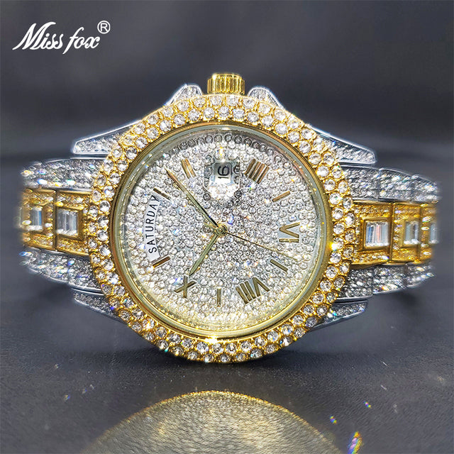 Men's Calendar Quartz Diamond Watch