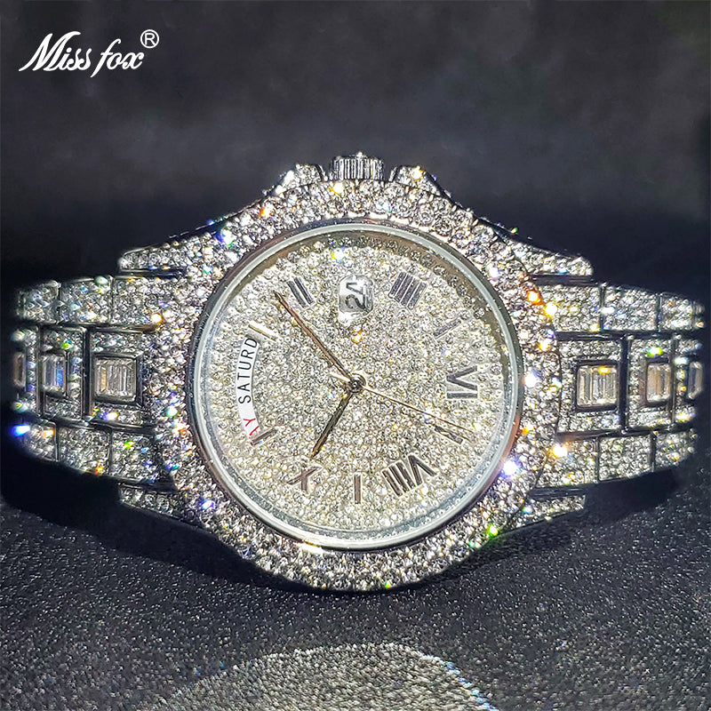 Men's Calendar Quartz Diamond Watch