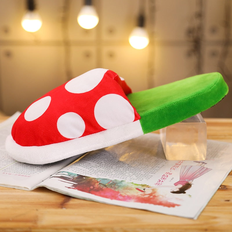 Lovely Multifunctional Piranha Plush Toys Warm Winter Home Floor Soft Plants Women's Funny Slippers