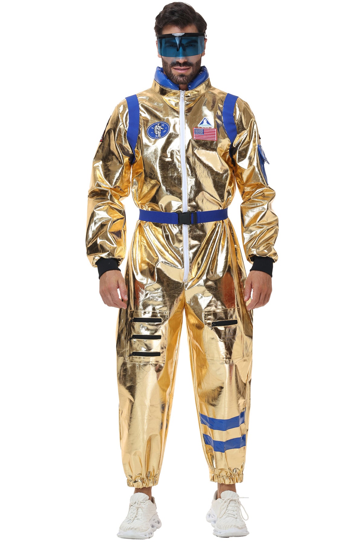 Halloween Golden Astronaut Space Suit Pilot Cosplay Costume Spacesuit Clothing