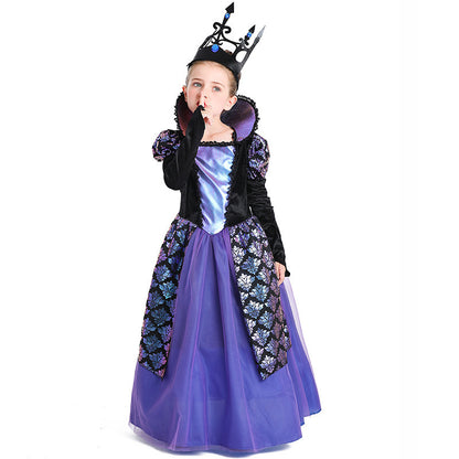 Halloween Children's Costume Twilight Princess Medieval Purple Court Gown