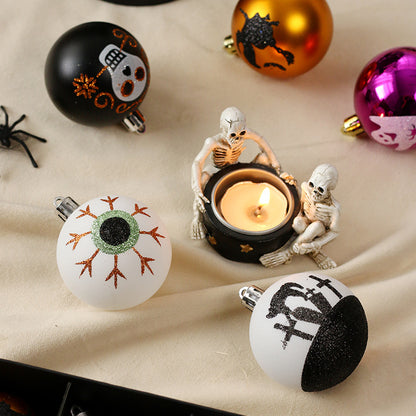 Halloween Decorations 16 Painted Ghost Skull Plastic Hanging Balls Party Decorations