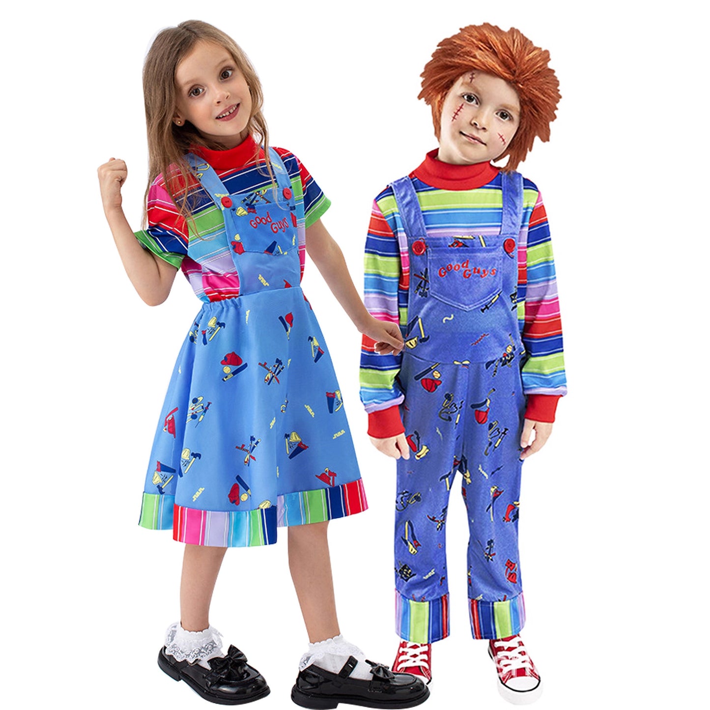 Halloween Kids Costume Chucky Series Cosplay Performance Outfit Chucky Horror Clown Costume
