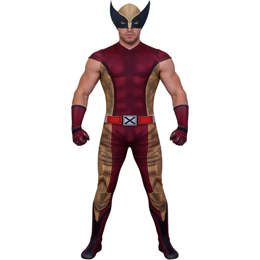 Wolverine Cosplay Costume Marvel  Sleeveless Muscular Zentai Bodysuit Halloween Costume