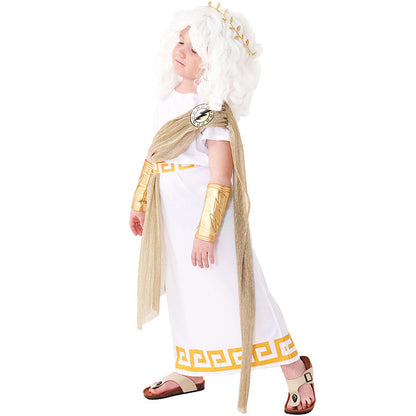 Boy's Greek Zeus Costume Halloween Party Role Play Costume