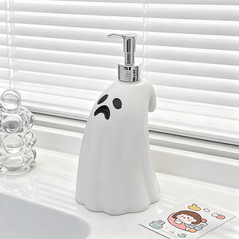 Halloween Ghost Soap Dispenser Bottle, Pump Lotion Bottle for Bathroom, Shower Gel and Shampoo Refill Empty Bottle