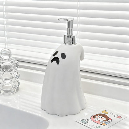 Halloween Ghost Soap Dispenser Bottle, Pump Lotion Bottle for Bathroom, Shower Gel and Shampoo Refill Empty Bottle