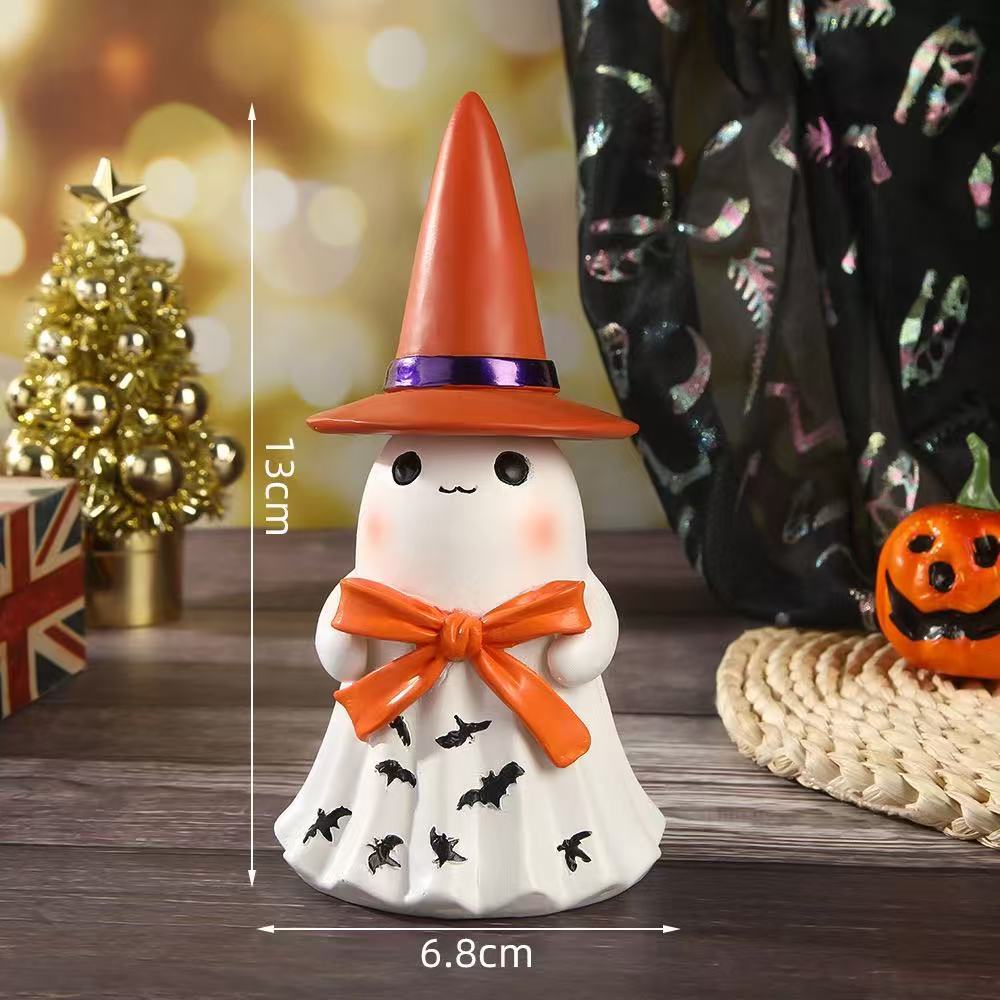 Halloween Glow-in-the-Dark Ghost Decoration Outdoor Standing Ghost for Front Porch Yard Resin Craft