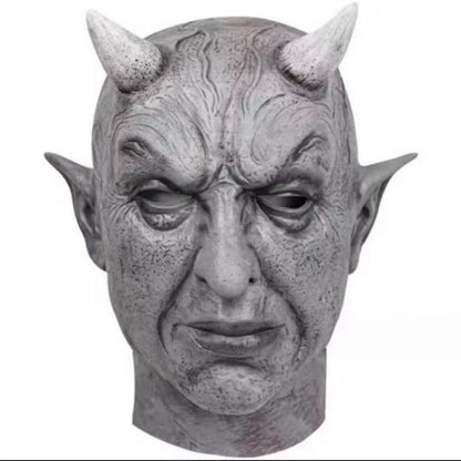 Demon Horn Mask Cosplay Horror Devil Killer Latex Full Head Mask Halloween Scary Face Costume Prop