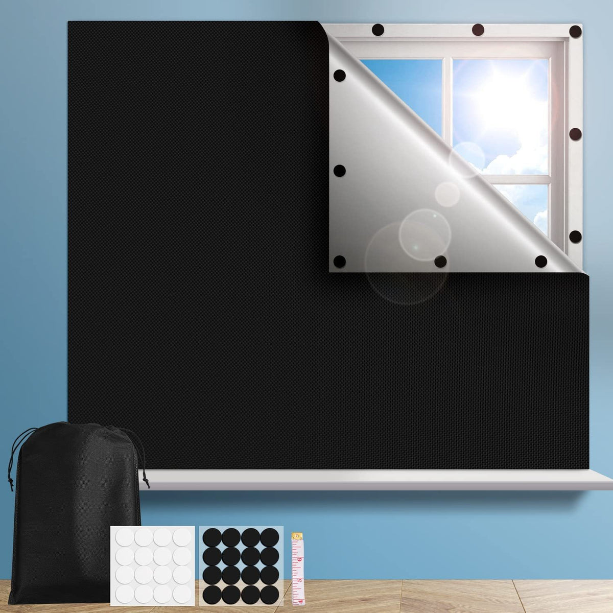 DIY Portable Travel Curtains 100 Blackout Suction Cups Self-Adhesive