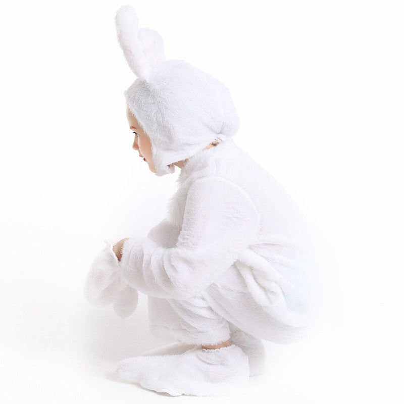 Halloween Costume Kids Cute Plush Rabbit Animal Outfit Forest Stage Performance Costume Onesie Pajamas