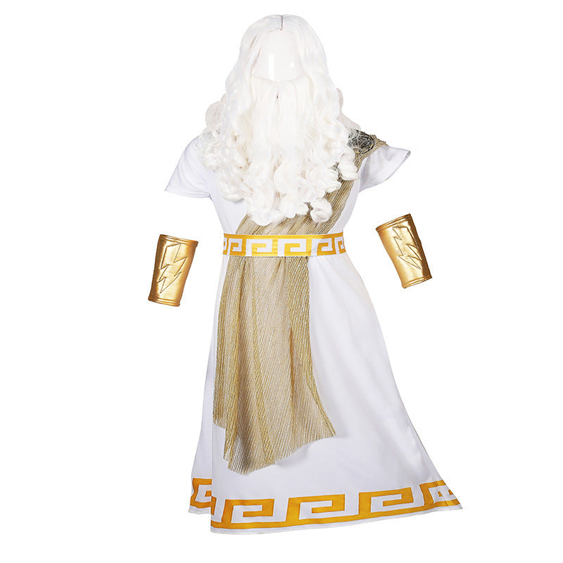 Boy's Greek Zeus Costume Halloween Party Role Play Costume