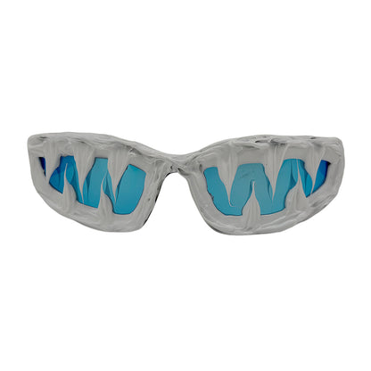 Asymmetrical Edgy Handmade Resin Sunglasses Unique Mutant Personality Venom Halloween Fashion Statement Sun Glasses