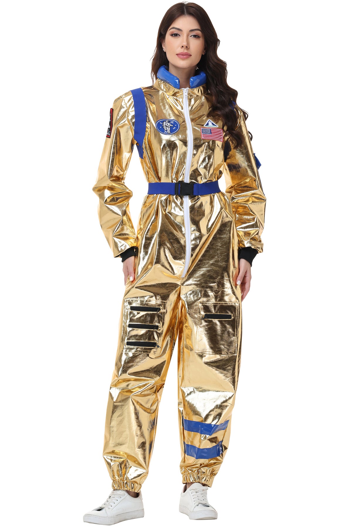 Halloween Golden Astronaut Space Suit Pilot Cosplay Costume Spacesuit Clothing