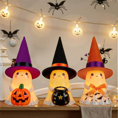 Halloween Glow-in-the-Dark Ghost Decoration Outdoor Standing Ghost for Front Porch Yard Resin Craft
