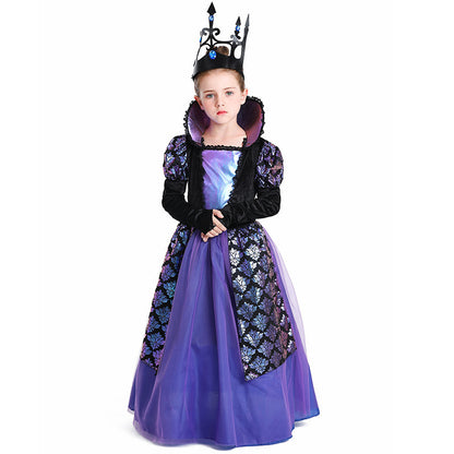 Halloween Children's Costume Twilight Princess Medieval Purple Court Gown