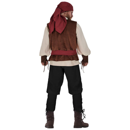 Halloween Caribbean Pirate Renaissance Medieval Vest Adult Pirate Costume Stage Performance Outfit