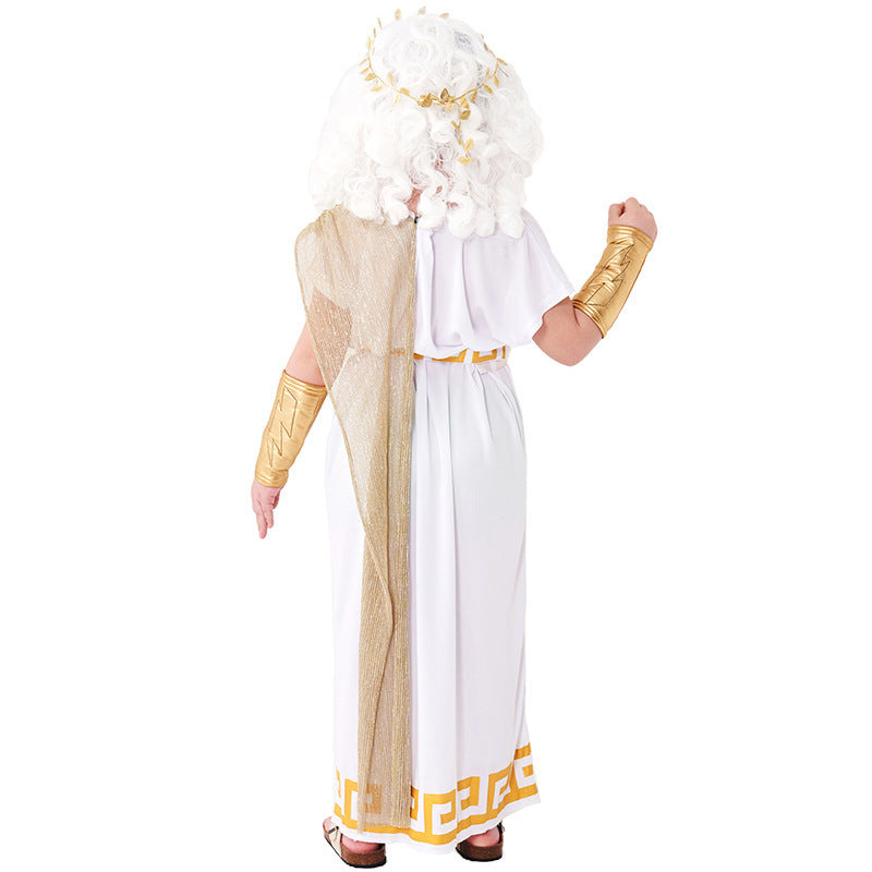 Boy's Greek Zeus Costume Halloween Party Role Play Costume