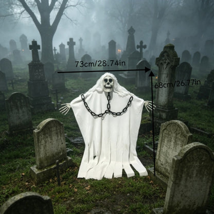 Halloween Decoration Hanging Ghost White Ghost Foldable Chain Skeleton Ornament Haunted House Door Decor Horror Hanging Prop