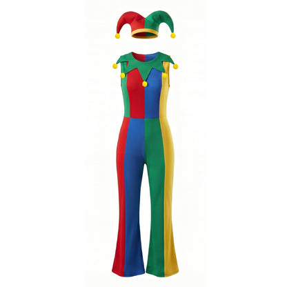 Halloween Nightmare Clown Cosplay Costume, Unisex Nightmare Clown Role Play Outfit for Party and Stage Performance
