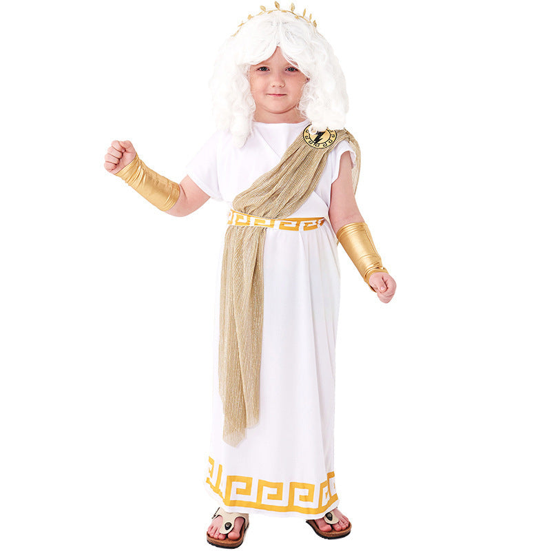 Boy's Greek Zeus Costume Halloween Party Role Play Costume