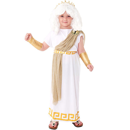 Boy's Greek Zeus Costume Halloween Party Role Play Costume