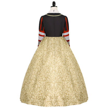 Alice in Wonderland Queen of Hearts Cosplay Costume Royal Style Long Dress Halloween Performance Clothing