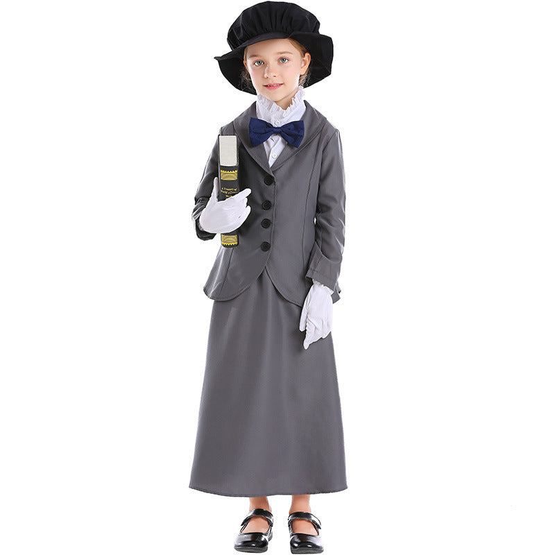 Halloween Costume  Teacher Movie Character Vintage Maid Servant Mistress Cosplay Outfit Set