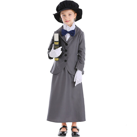 Halloween Costume  Teacher Movie Character Vintage Maid Servant Mistress Cosplay Outfit Set