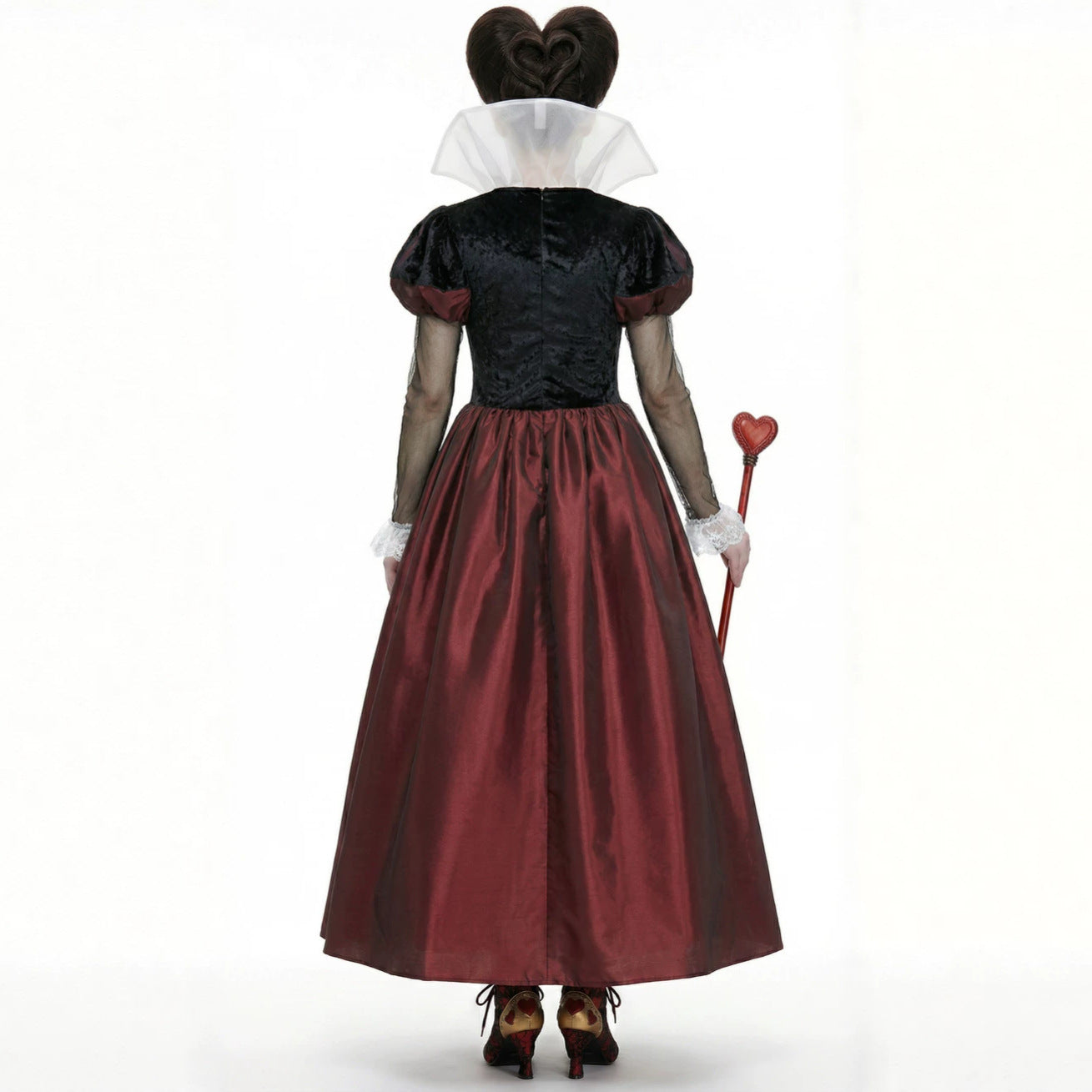 Alice in Wonderland Red Queen Cosplay Costume, Halloween Stage Performance Dress