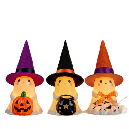Halloween Glow-in-the-Dark Ghost Decoration Outdoor Standing Ghost for Front Porch Yard Resin Craft