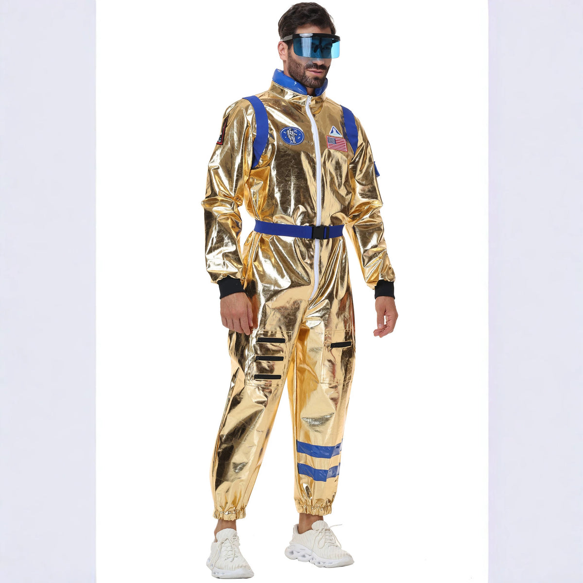 Halloween Golden Astronaut Space Suit Pilot Cosplay Costume Spacesuit Clothing