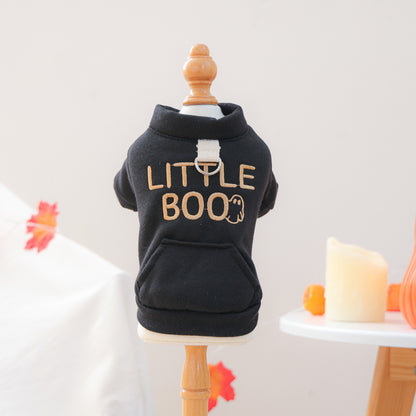 Pet Clothingfor Small Dogs and Cats - Black Halloween Sweatshirt for Teddy, Bichon, and Puppies