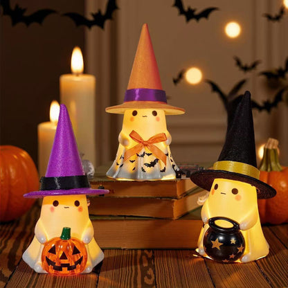 Halloween Glow-in-the-Dark Ghost Decoration Outdoor Standing Ghost for Front Porch Yard Resin Craft