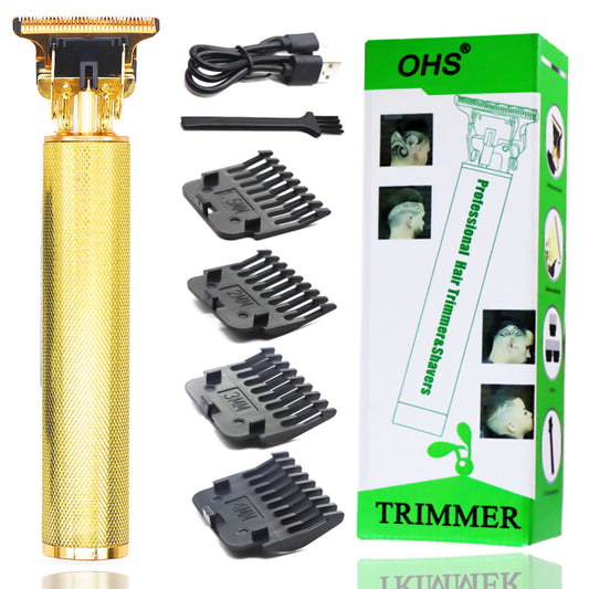 USB Vintage T9 0mm Electric Hair Trimmer For Man Cordless Clippers Professional Beard Hair Cutting Machine Barber rechargeable